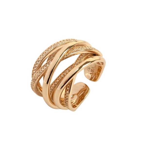 VIDAL VIDAL ANILLO TIRAS CZ T-16/18 CHAPADO