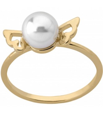 Anillo cerrado en plata rodiada, 7mm perlas redondas blancas