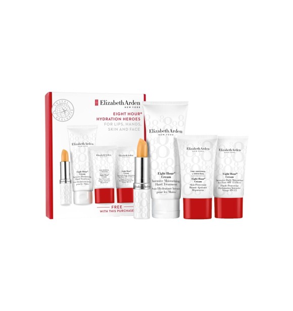 ELIZABETH ARDEN Arden 8-Hour A0113060 SET 1 PC Set cont.: Moisturizing Hand Treatment 75 ml (Ref.739186) + Lip Protectant Stick SPF15 (Ref.81813) + Cream Skin Protectant 15 ml (for free) + Daily Moisturizer SPF15 15 ml (for free)