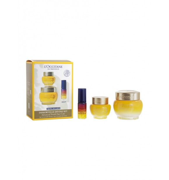 L.Occitane en Provence Immortelle Set cont.: Divine Eye Balm 15 ml + Divine Cream 50 ml + Overnight Reset Serum 5 ml 1PC