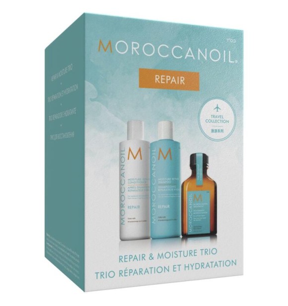 MOROCCANOIL Morocc Hair MBKIT1EE SET 1 PC Set cont.: Moisture Repair Shampoo 70 ml + Moisture Repair Conditioner 70 ml + Moroccanoil Treatment 25 ml