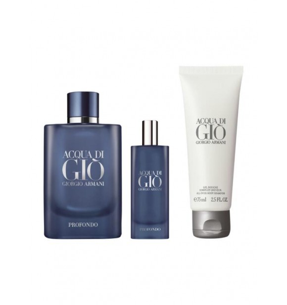 GIORGIO ARMANI Acqua di Gio Profondo Set cont.: Tube 75 ml + Eau de Parfum 125 ml + Eau de Parfum 15 ml