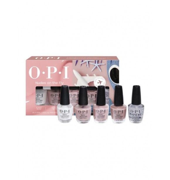 OPI OPI 99350174127 NL SET 1 PC Set cont.: Nail Polish Alpine Snow 3,
75 ml + Nail Polish Bubble Bath 3,75 ml + Nail Polish Passion 3,75 ml + Nail Polish Barefoot Barcelona 3,75 ml + Rapid Dry Top Coat 3,75 ml