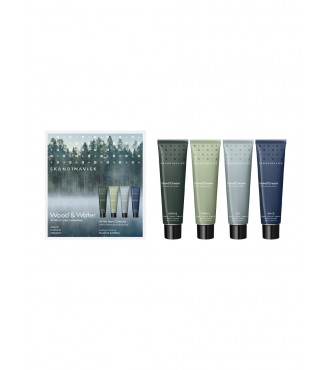 SKANDINAVISK Skandi Mixed 22020 SET 1 PC Wood and Water Set cont.: SKOG Hand Cream 30 ml (Ref.1622145) + FJORD Hand Cream 30 ml (Ref.1622150) + HAV Hand Cream 30 ml (Ref.1622153)+ ØY Hand Cream 30 ml (Ref.1622151)