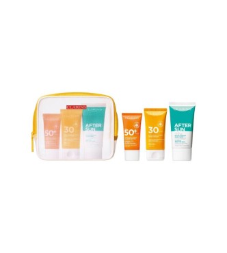 CLARINS Clarins Travel 80113340 SET 1 PC Head-to-Toe Moisturizing Essentials Set cont.: Suncare Face Cream SPF 50+ 30 ml + Suncare Body Cream SPF 30 75 ml + Suncare After Sun Balm 75 ml