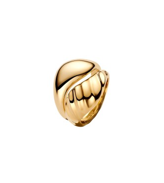163832C00-58 Rippled 14k gold-plated ring set