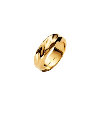 163886C00-54 Rippled 14k gold-plated ring