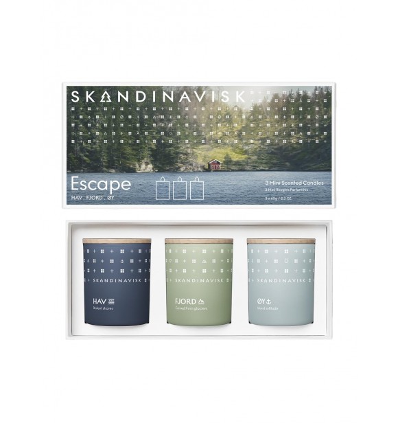 SKANDINAVISK Skandi Mixed 22006 CANDL 195 G Escape Set cont.: HAV Scented Candle 65 g + FJORD Scented Candle 65 g + ØY Scented Candle 65 g (Ref.1586461)