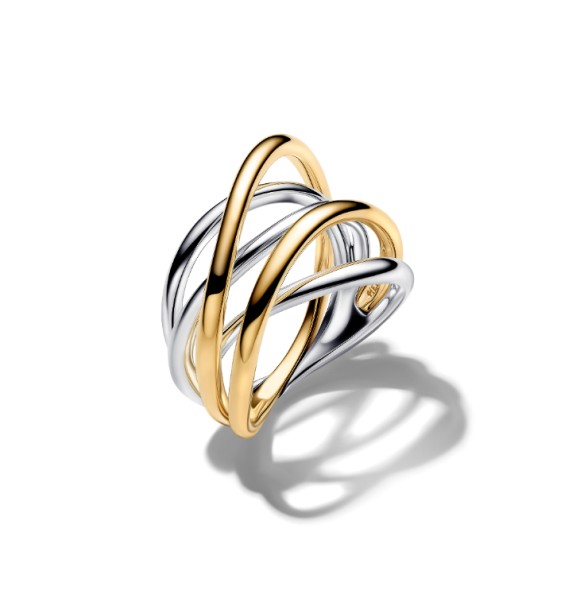 164673C00-58 Sterling silver and 14k gold-plated ring