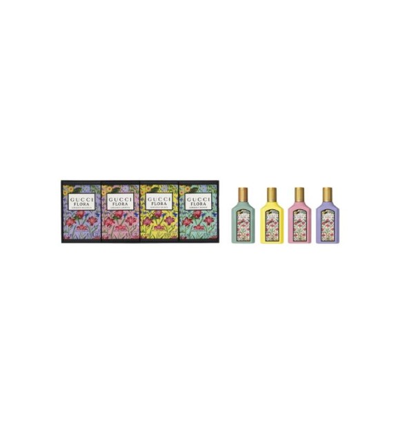 GUCCI Gucci 99350211098 COFF 1 PC Coffret cont.: Flora Gorgeous Gardenia Eau de Parfum 5 ml + Flora Gorgeous Jasmine Eau de Parfum 5 ml + Flora Gorgeous Magnolia Eau de Parfum 5 ml + Flora Gorgeous Orchid Eau de Parfum 5 ml