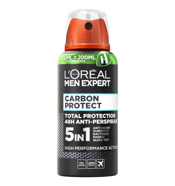 L.ORÉAL PARIS L.Oréa Men Expe AA160601 DEOSP 100 ML Carbon Protect 48h Anti-Perspirant Spray