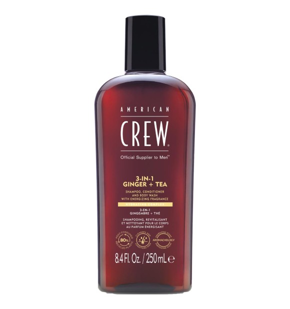 American Crew 3-in-1 Ginger and Tea Shampoo, Conditioner and Body Wash 250 ml