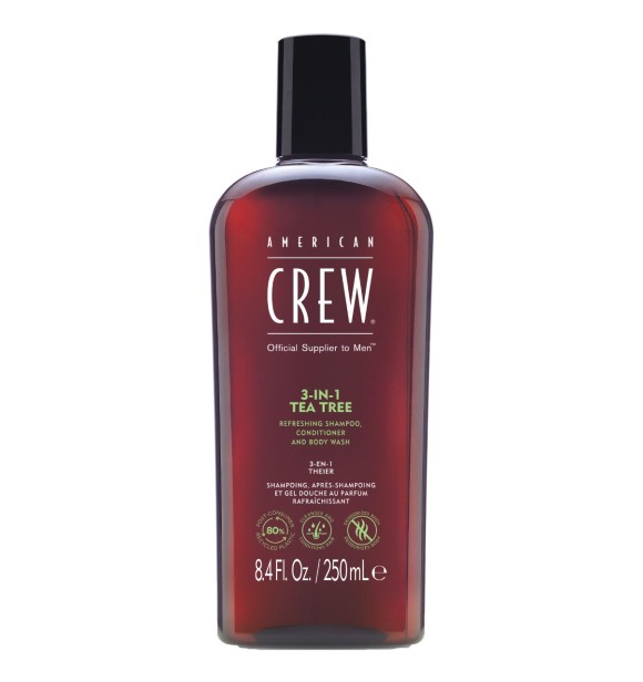 American Crew 3-in-1 Tea Tree Shampoo, Conditioner and Body Wash 250 ml