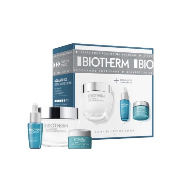 BIOTHERM Bioth Mixed Lines LF671300 SET 1 PC Set cont.: Life Plankton Eye Cream 5 ml + Aquasource Hydra Barrier Cream 50 ml + Life Plankton Elixier Serum 7 ml