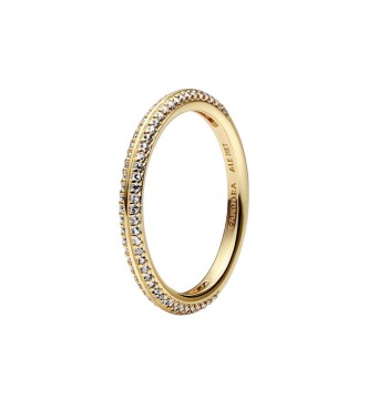 169679C01-60 14k Gold-plated ring with clear cubic zirconia