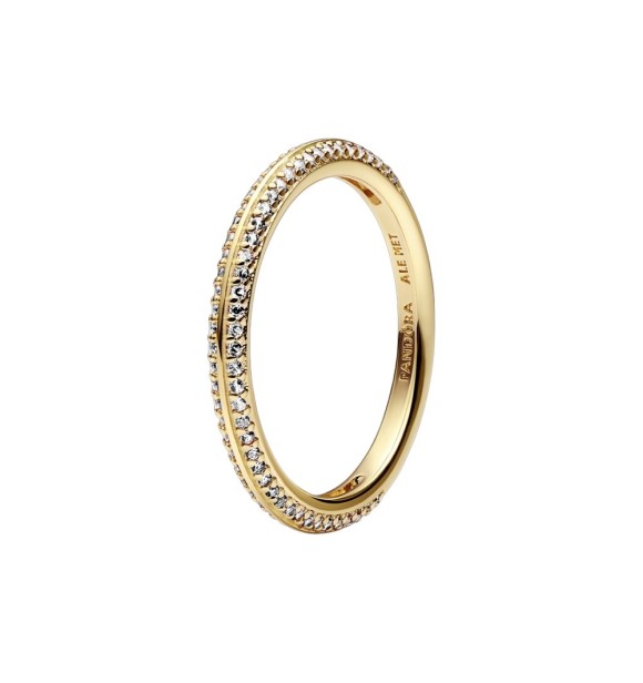 169679C01-54 14k Gold-plated ring with clear cubic zirconia