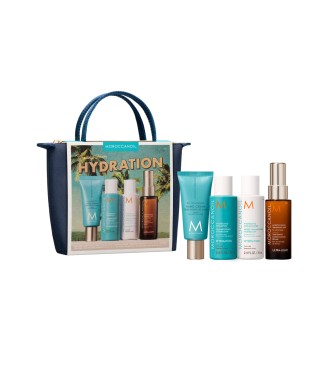 Hydrating Shampoo & Conditioner infuse dry hair with antioxidant-rich argan oil, Vitamins A and E, and Red Algae for optimal moisture and vibrant health. Moroccanoil Treatment Mist detangles and boosts shine. The complimentary Hand Cream Fragrance Origina