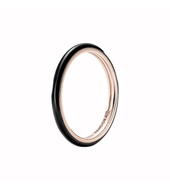 189655C01-58 14k Rose gold-plated ring with black enamel