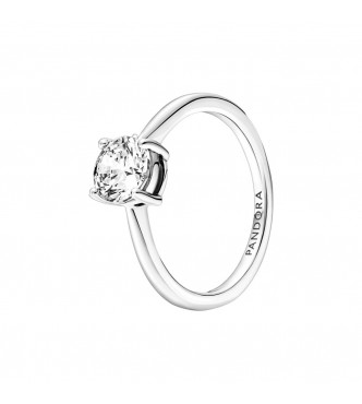 Sterling silver ring with clear cubic zirconia