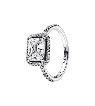 192391C01-54 Sterling silver ring with clear cubic zirconia