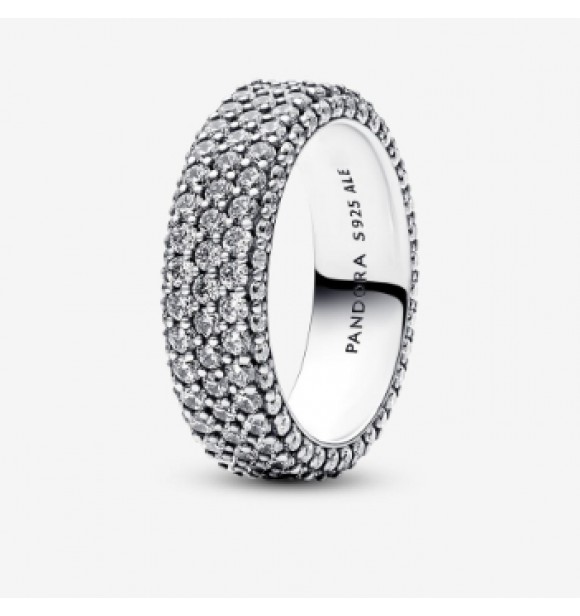 PANDORA 192634C01-52 Anillo de plata de primera ley con circonitas cúbicas transparentes