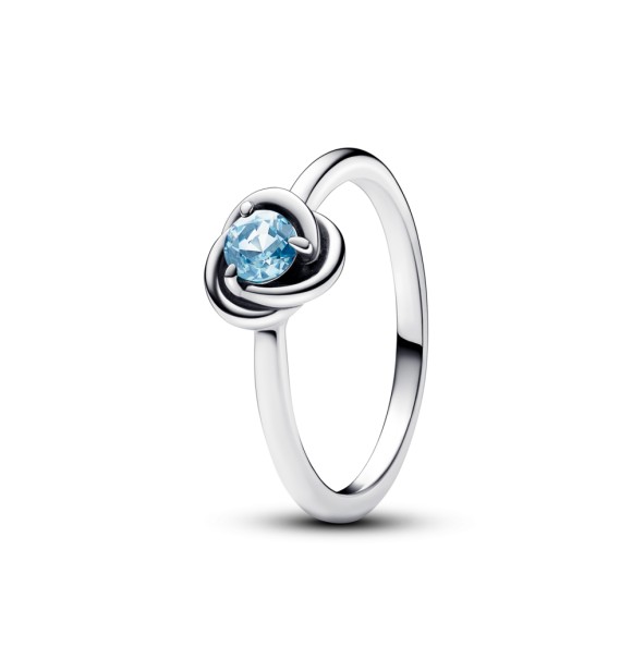 192993C03-50 Sterling silver ring with sea aqua blue crystal