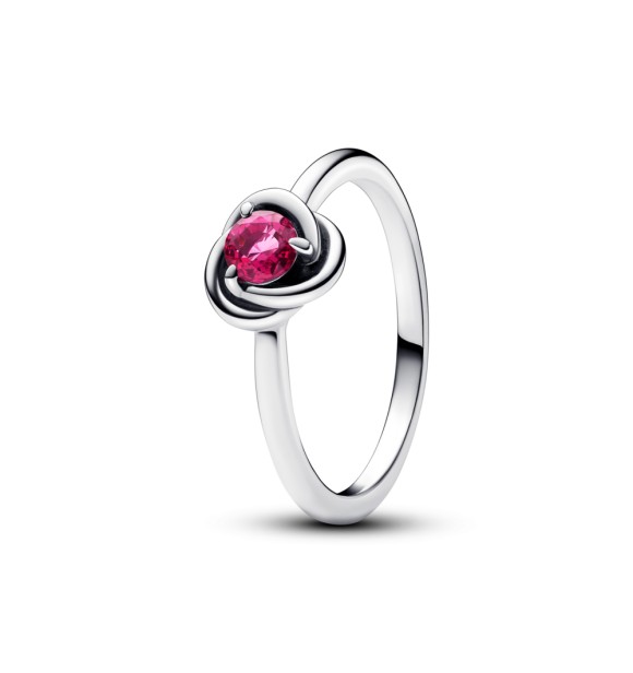 192993C10-52 Sterling silver ring with phlox pink crystal