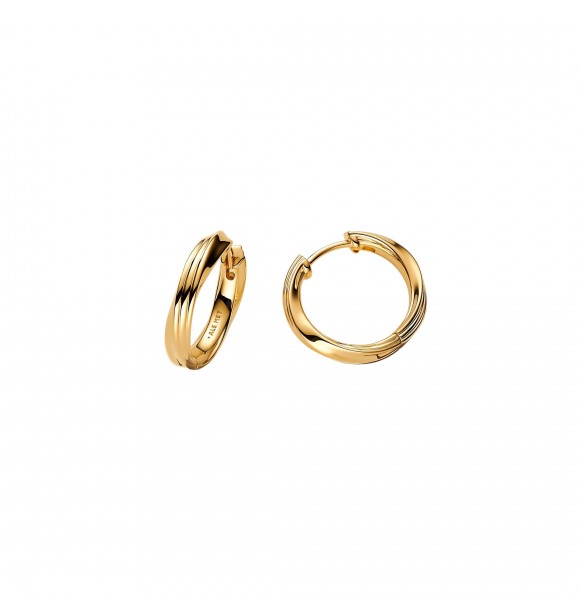 PANDORA 263878C00 Twisted 14k gold-plated hoop earrings