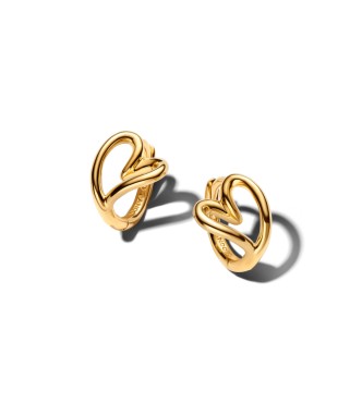 264359C00 Heart 14k gold-plated hoop earrings