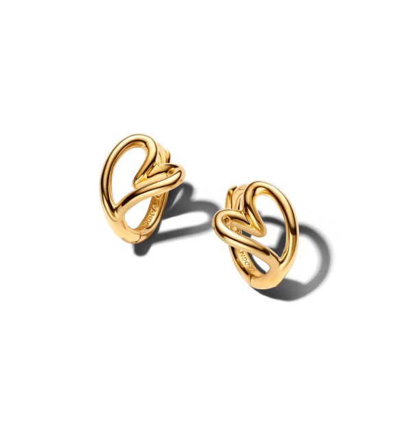 264359C00 Heart 14k gold-plated hoop earrings