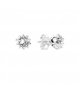 Star sterling silver stud earrings with clear cubic zirconia