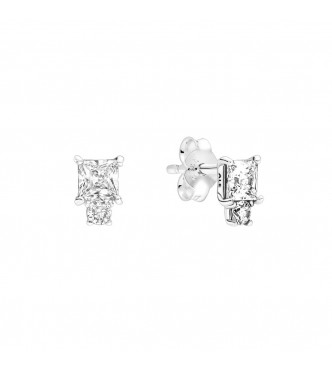 Sterling silver stud earrings with clear zirconia