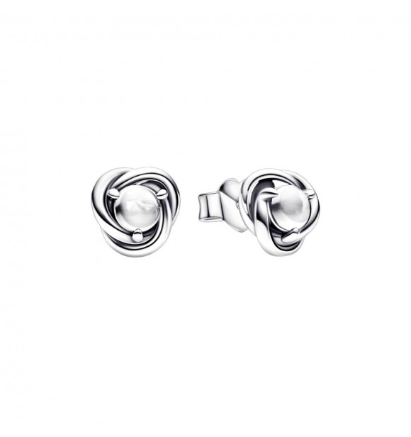 Sterling silver stud earrings with clear cubic zirconia