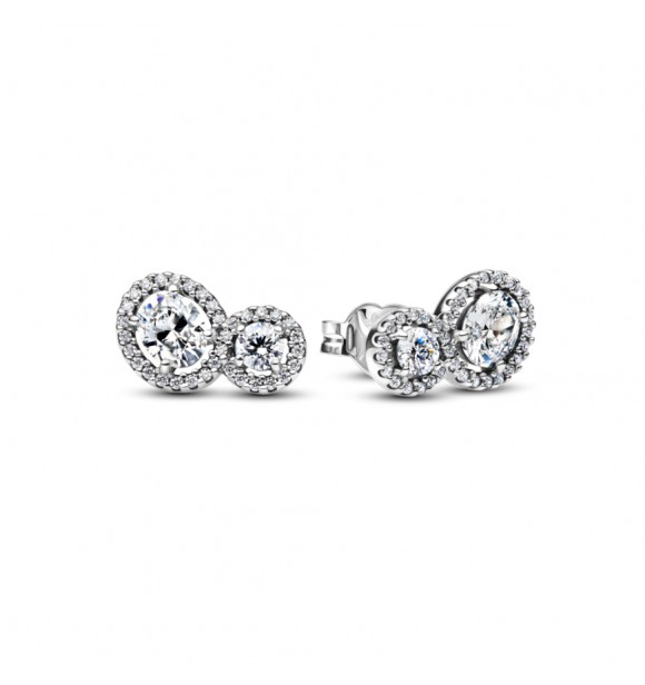 PANDORA 293774C01 Pendientes de plata de ley con circonitas cúbicas transparentes