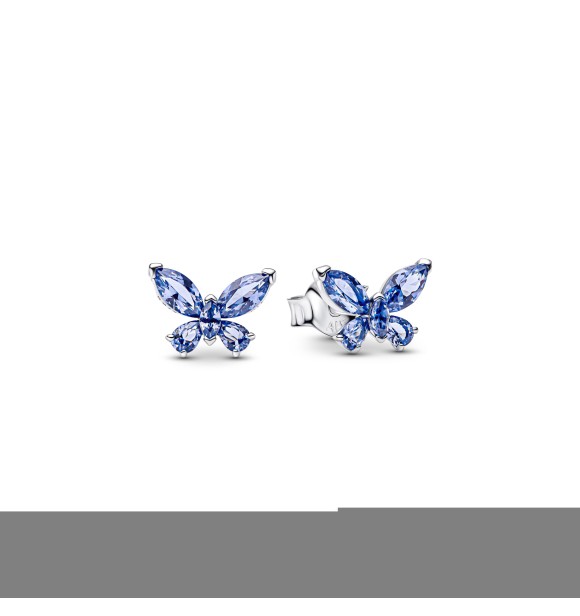 PANDORA 294230C01 Pendientes de mariposa de plata de ley con cristal azul aciano