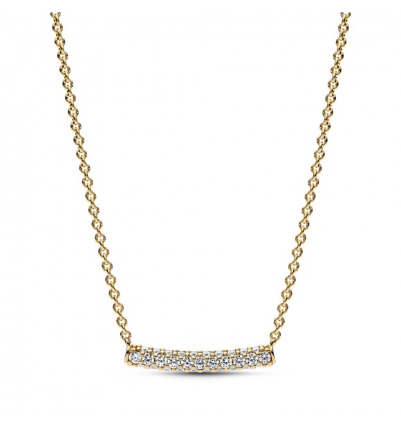 PANDORA 362635C01-45 Collar con baño de oro de 14k y circonitas cúbicas transparentes