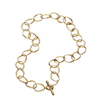 PANDORA 363881C00 Organically shaped link 14k gold-plated necklace