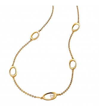 PANDORA 363883C01 14k gold-plated necklace with treated white freshwater cultured pearl