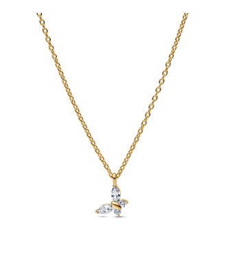 PANDORA 364267C01 Collar de mariposa bañado en oro de 14k con circonitas cúbicas transparentes