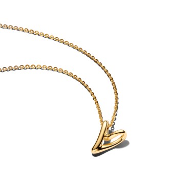 PANDORA 364360C00 Heart 14k gold-plated collier