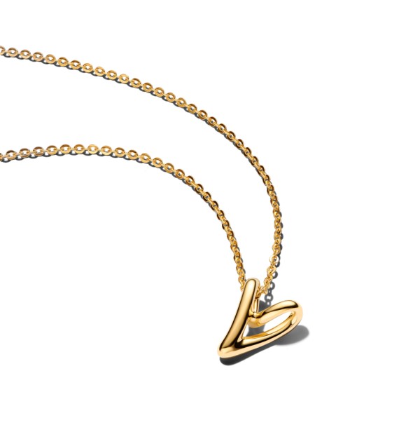 PANDORA 364360C00 Heart 14k gold-plated collier