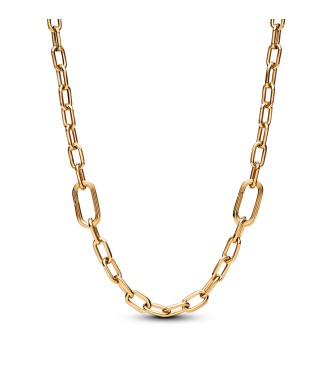 PANDORA 369685C00-50 Collar de eslabones medianos bañado en oro de 14k