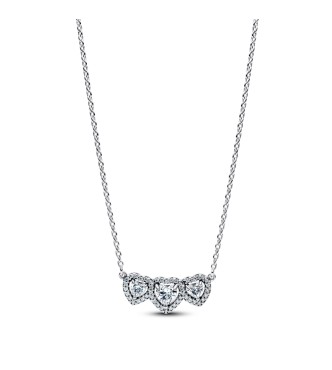 PANDORA 394412C01 Triple heart sterling silver collier with clear cubic zirconia