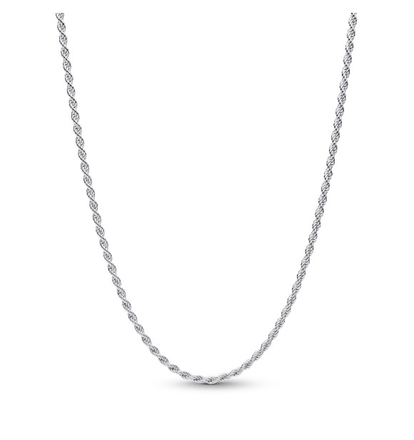394687C00-70 Sterling silver rope chain and sliding clasp