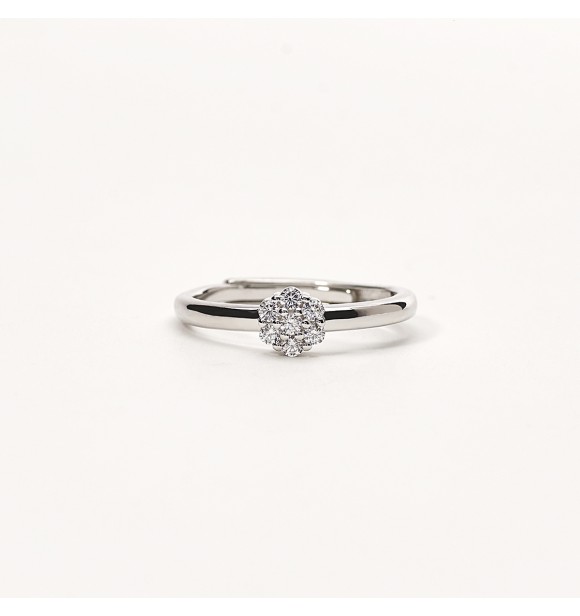 Anillo de plata 925 rodiada con circonitas blancas 1,
75 mm regulable de la talla 9 a la 17
