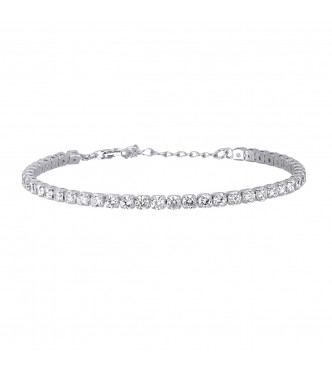 Pulsera de plata 925, rodiada con circonitas