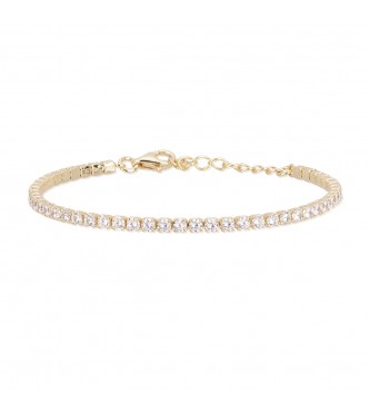 Pulsera de plata 925 chapada en oro con circonitas