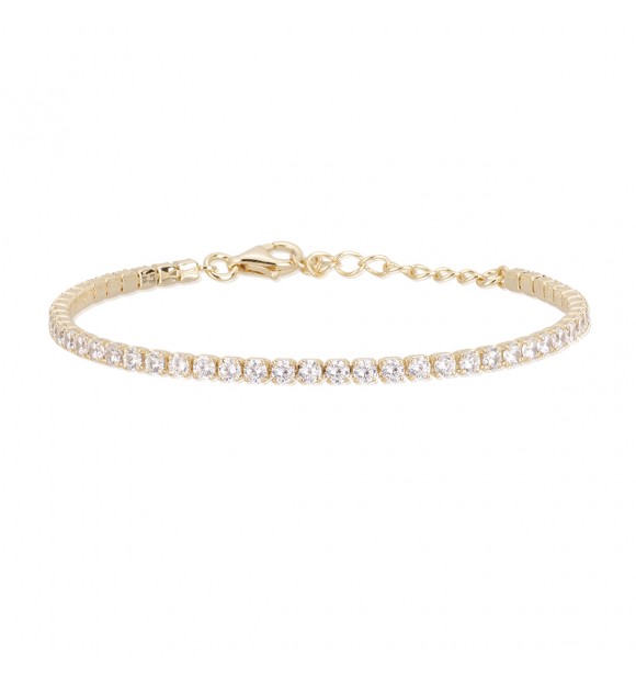 Pulsera de plata 925 chapada en oro con circonitas
