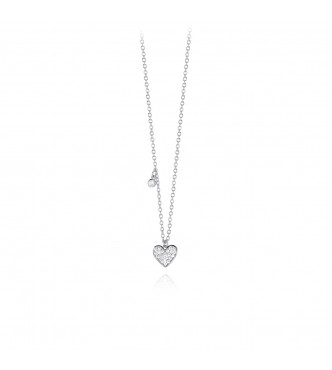 Gargantilla de plata 925,
 colgante corazon con circonitas