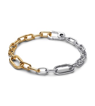 563689C00-5 Sterling silver and 14k gold-plated link bracelet